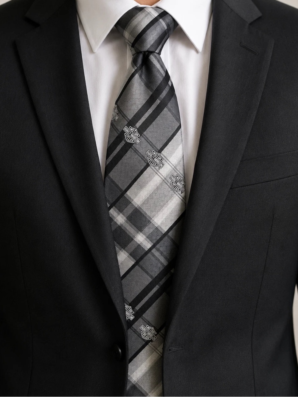 Ralph Marlin Harley Davidson Silk Tie - Picture 2 of 7